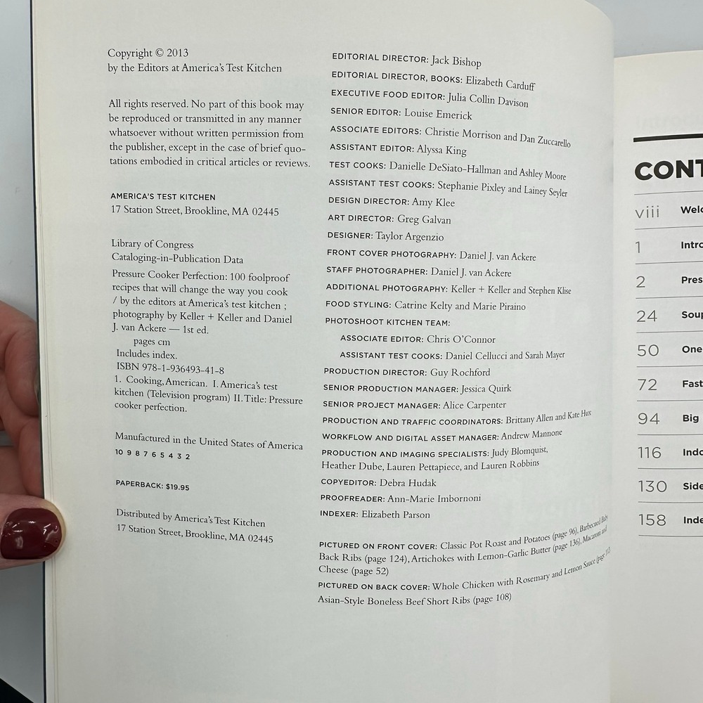 Pressure Cooker Perfection Americas Test Kitchen 2013 Paperback 100 Recipes VG - Picture 5 of 5